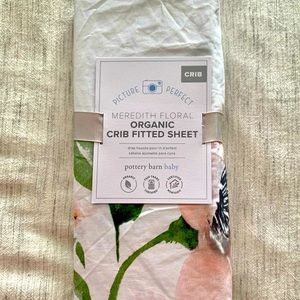 Pottery Barn Kids Meredith Floral Picture Perfect Organic Crib Fitted Sheet
